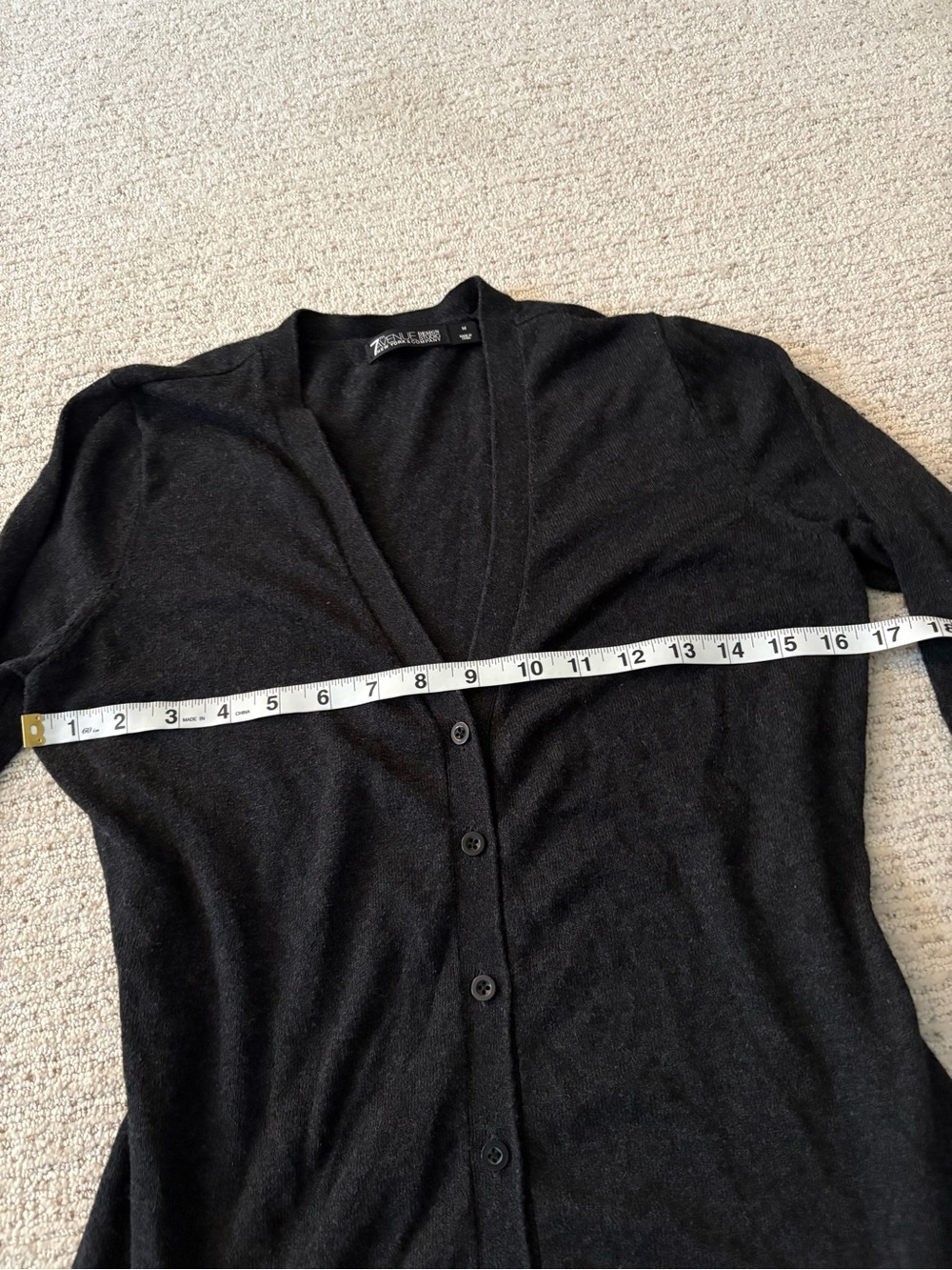 New York & Company Black V-Neck Button Cardigan - Picture 2 of 4